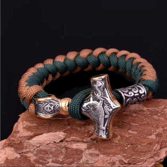 Other - Viking Stainless Steel/550 Cord and Thor's Hammer Bracelet